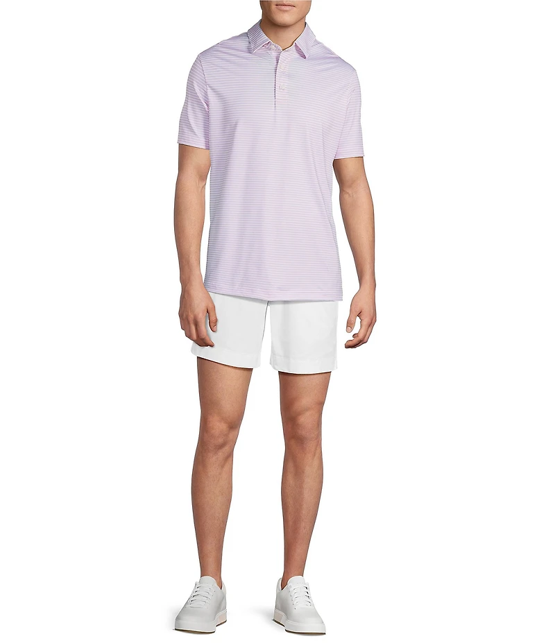 Cremieux Blue Label Performance Stretch Stripe Pattern Short Sleeve Polo Shirt