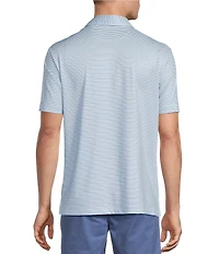 Cremieux Blue Label Performance Stretch Stripe Pattern Short Sleeve Polo Shirt