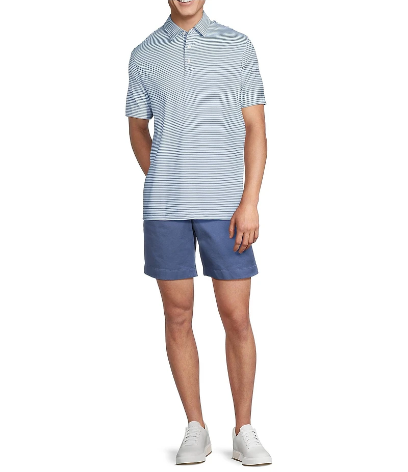 Cremieux Blue Label Performance Stretch Stripe Pattern Short Sleeve Polo Shirt