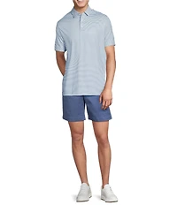 Cremieux Blue Label Performance Stretch Stripe Pattern Short Sleeve Polo Shirt