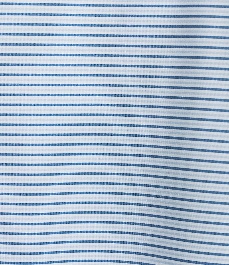 Cremieux Blue Label Performance Stretch Stripe Pattern Short Sleeve Polo Shirt