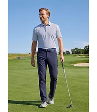 Cremieux Blue Label Performance Stretch Stripe Pattern Short Sleeve Polo Shirt
