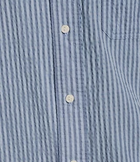 Cremieux Blue Label Performance Stretch Stripe Seersucker Short Sleeve Woven Shirt