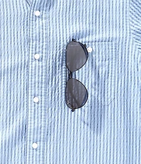 Cremieux Blue Label Performance Stretch Stripe Seersucker Short Sleeve Woven Shirt
