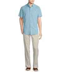 Cremieux Blue Label Performance Stretch Stripe Seersucker Short Sleeve Woven Shirt