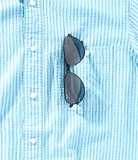 Cremieux Blue Label Performance Stretch Stripe Seersucker Short Sleeve Woven Shirt