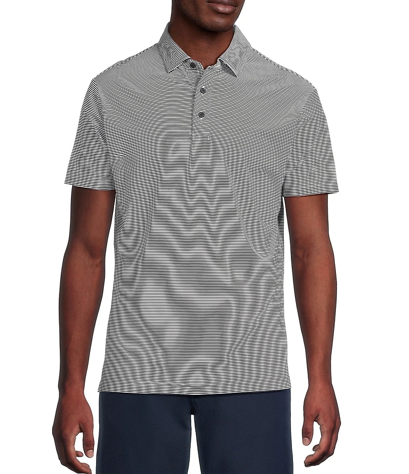 Cremieux Blue Label Performance Stretch Stripe Short Sleeve Polo Shirt