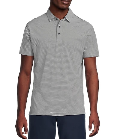 Cremieux Blue Label Performance Stretch Stripe Short Sleeve Polo Shirt
