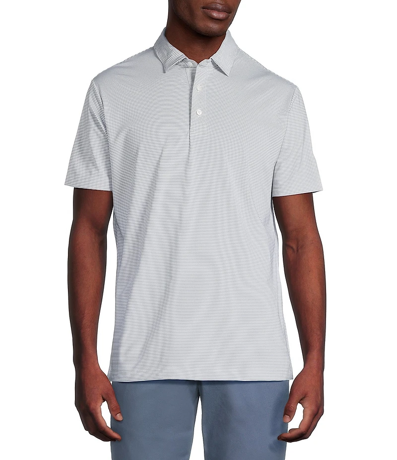 Cremieux Blue Label Performance Stretch Stripe Short Sleeve Polo Shirt