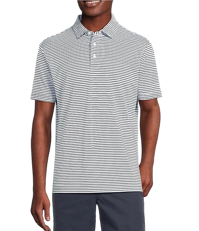 Cremieux Blue Label Performance Stretch Striped Short Sleeve Polo Shirt