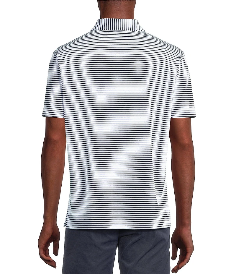 Cremieux Blue Label Performance Stretch Striped Short Sleeve Polo Shirt