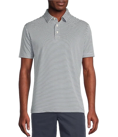 Cremieux Blue Label Performance Stretch Striped Short Sleeve Polo Shirt