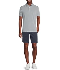 Cremieux Blue Label Performance Stretch Striped Short Sleeve Polo Shirt