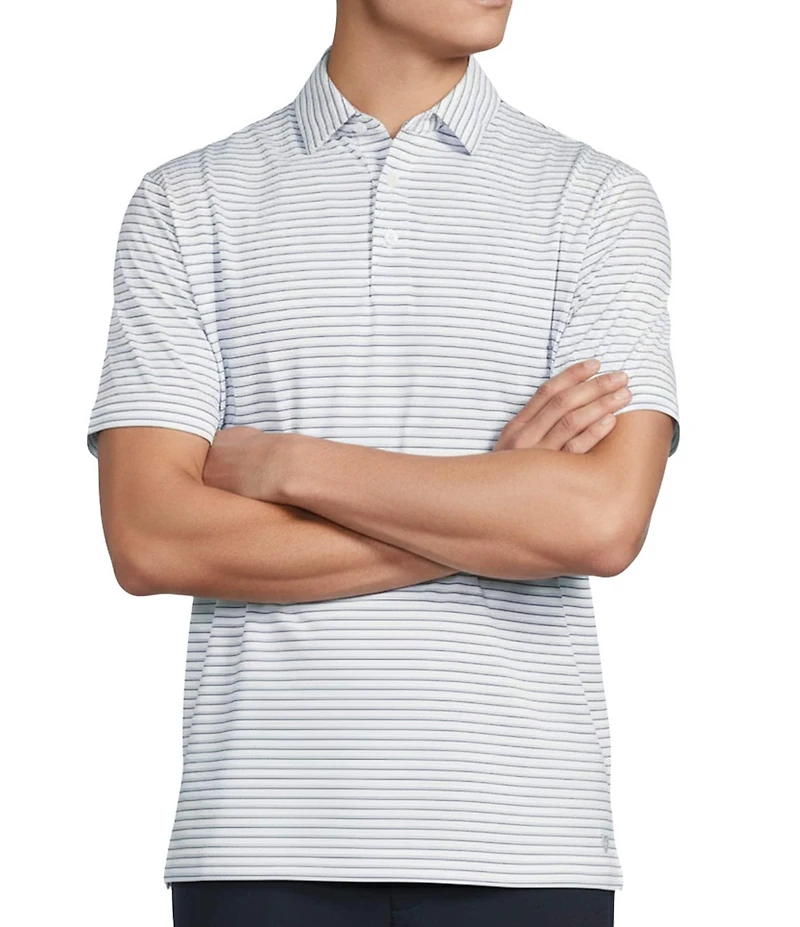 Cremieux Blue Label Performance Stretch Striped Short Sleeve Polo Shirt