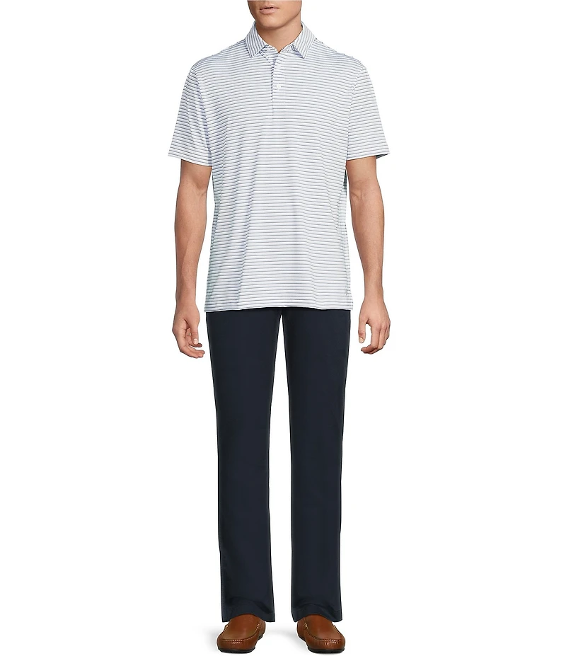 Cremieux Blue Label Performance Stretch Striped Short Sleeve Polo Shirt