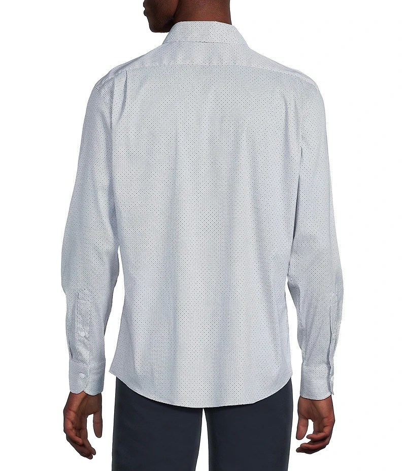 Cremieux Blue Label Performance Stretch Tight Geometric Print Twill Long Sleeve Woven Shirt