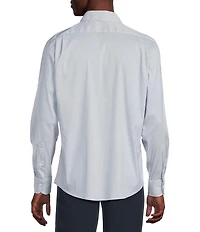 Cremieux Blue Label Performance Stretch Tight Geometric Print Twill Long Sleeve Woven Shirt