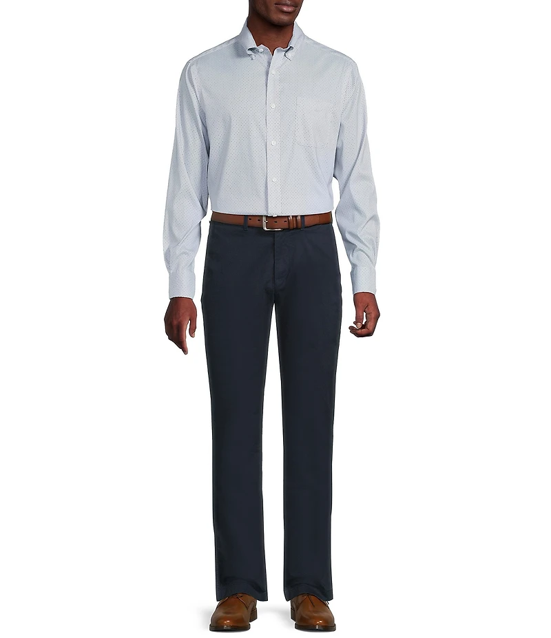 Cremieux Blue Label Performance Stretch Tight Geometric Print Twill Long Sleeve Woven Shirt