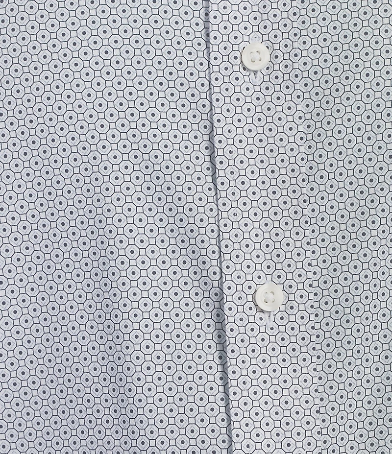 Cremieux Blue Label Performance Stretch Tight Geometric Print Twill Long Sleeve Woven Shirt