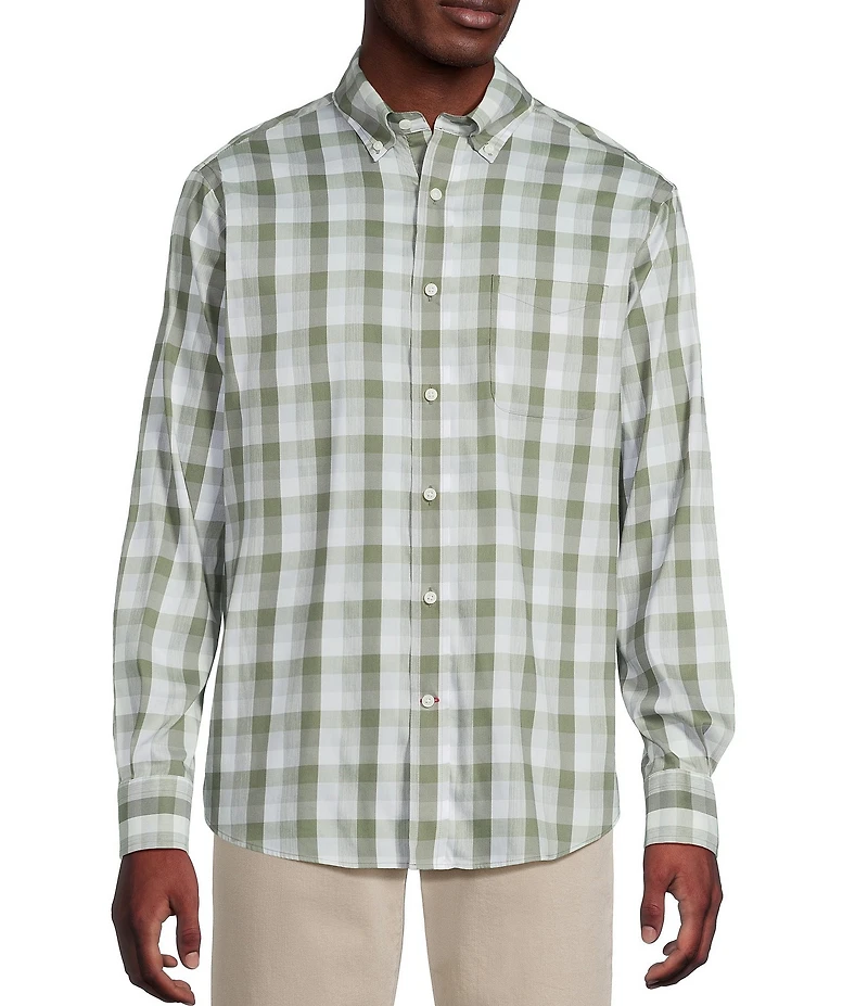 Cremieux Blue Label Performance Stretch Twill Plaid Long Sleeve Woven Shirt