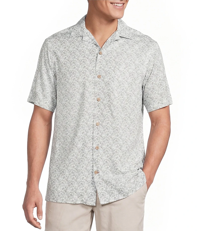 Cremieux Blue Label Pineapple Floral Print Short Sleeve Woven Camp Shirt