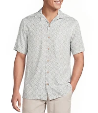Cremieux Blue Label Pineapple Floral Print Short Sleeve Woven Camp Shirt