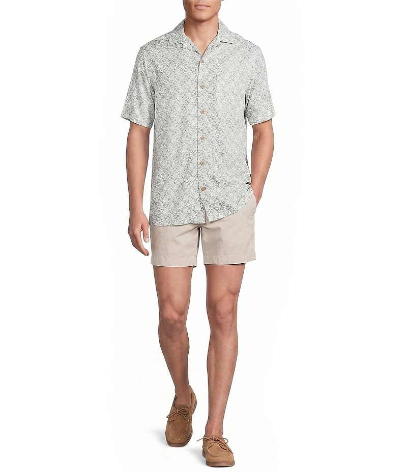 Cremieux Blue Label Pineapple Floral Print Short Sleeve Woven Camp Shirt