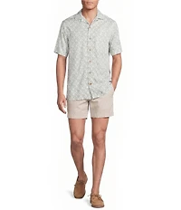 Cremieux Blue Label Pineapple Floral Print Short Sleeve Woven Camp Shirt