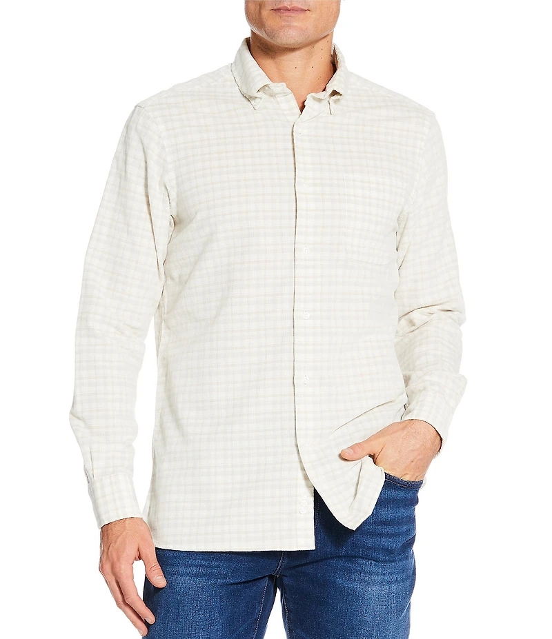 Cremieux Blue Label Plaid Corduroy Long Sleeve Woven Shirt