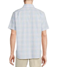 Cremieux Blue Label Wide Plaid Print Lightweight Oxford Short Sleeve Woven Shirt