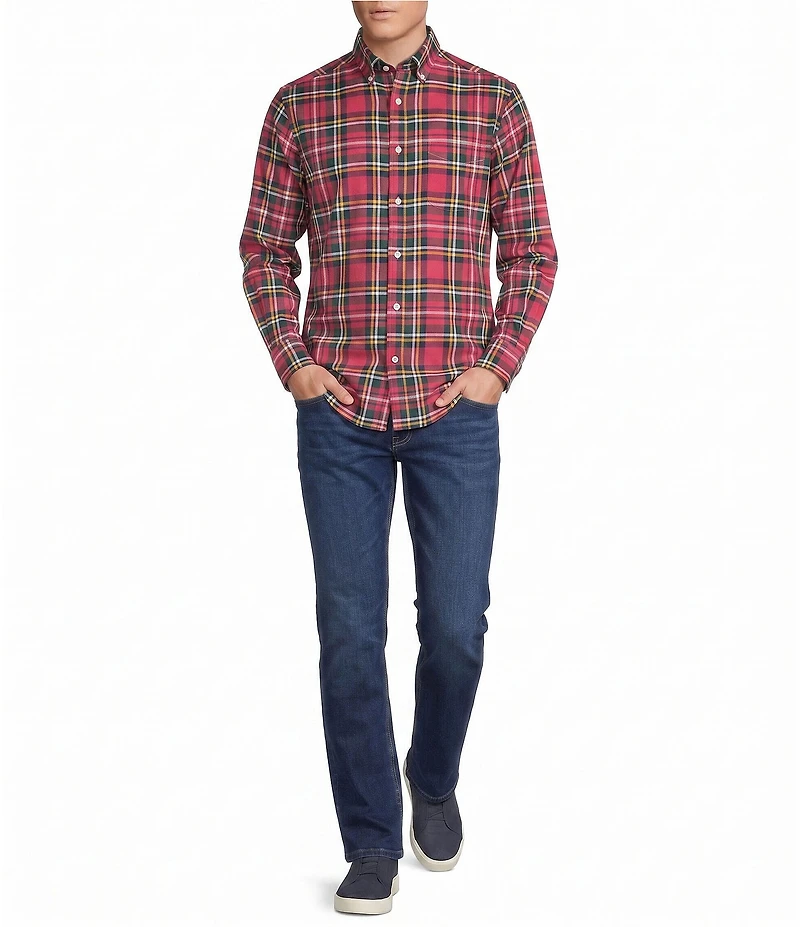 Cremieux Blue Label Plaid Oxford Long Sleeve Woven Shirt
