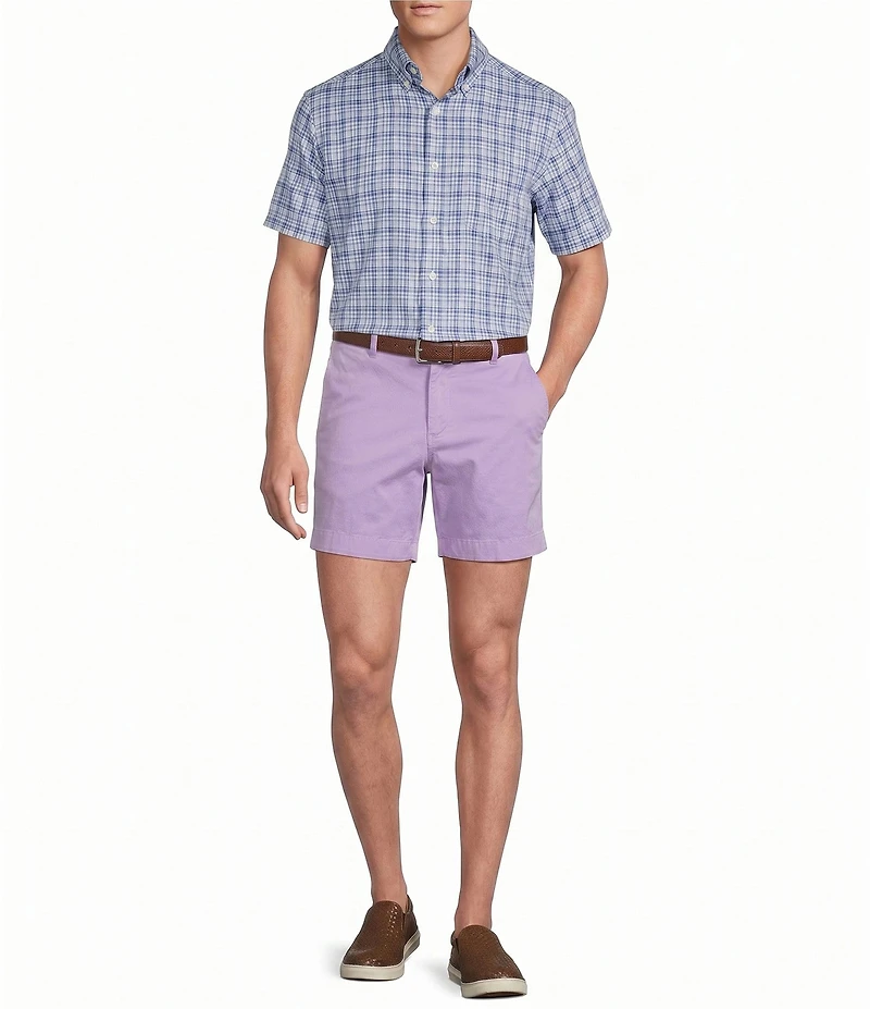 Cremieux Blue Label Plaid Oxford Short Sleeve Woven Shirt