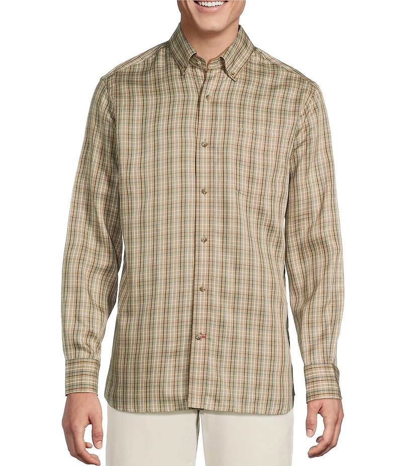 Cremieux Blue Label Plaid Twill Long Sleeve Woven Shirt