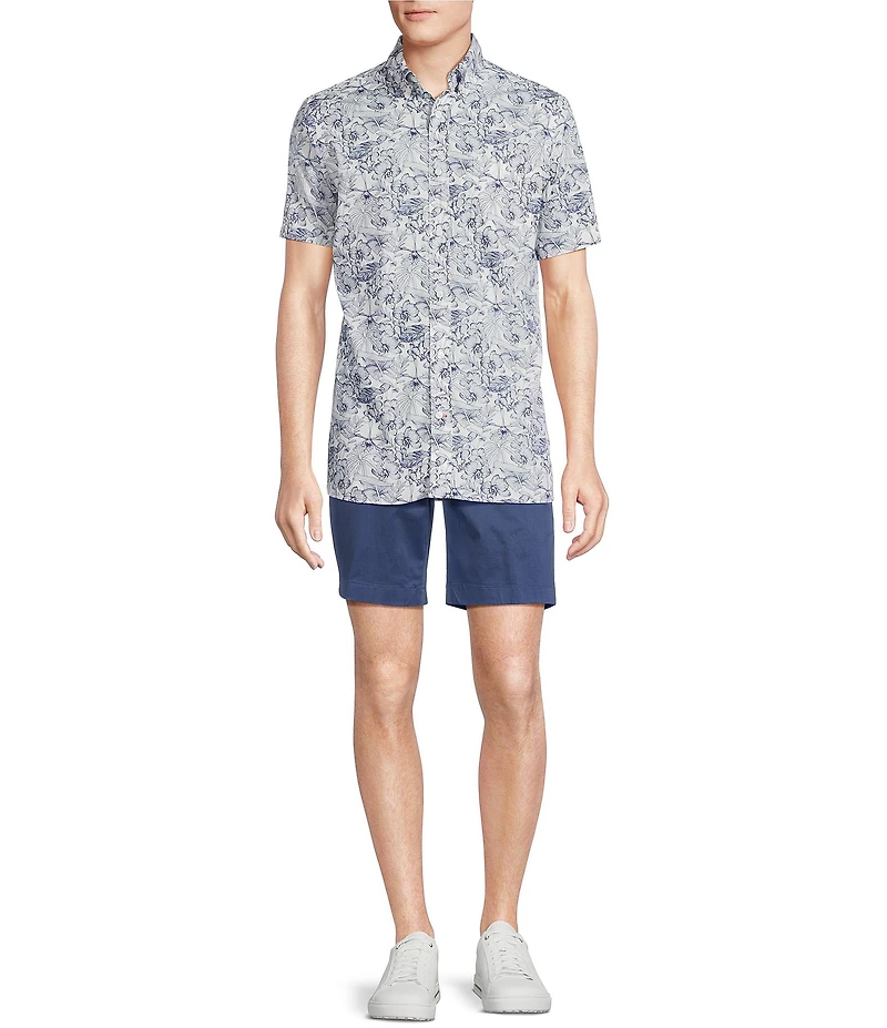 Cremieux Blue Label Plant Print Short Sleeve Woven Shirt