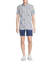 Cremieux Blue Label Plant Print Short Sleeve Woven Shirt