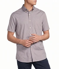 Cremieux Blue Label Poplin Floral Geometric Print Short Sleeve Woven Shirt
