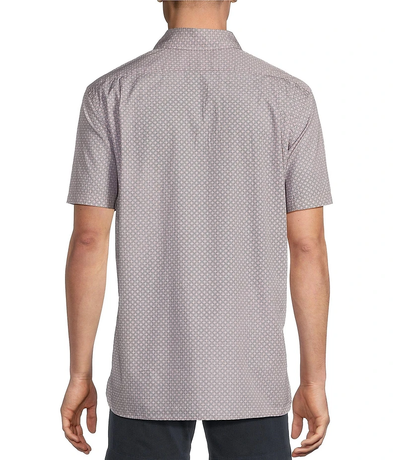 Cremieux Blue Label Poplin Floral Geometric Print Short Sleeve Woven Shirt