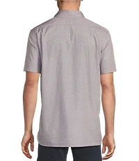 Cremieux Blue Label Poplin Floral Geometric Print Short Sleeve Woven Shirt