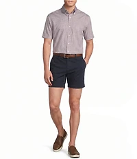Cremieux Blue Label Poplin Floral Geometric Print Short Sleeve Woven Shirt