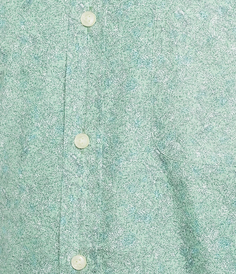 Cremieux Blue Label Poplin Leaf Print Short Sleeve Woven Shirt