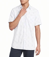 Cremieux Blue Label Poplin Scenic Print Short Sleeve Woven Shirt