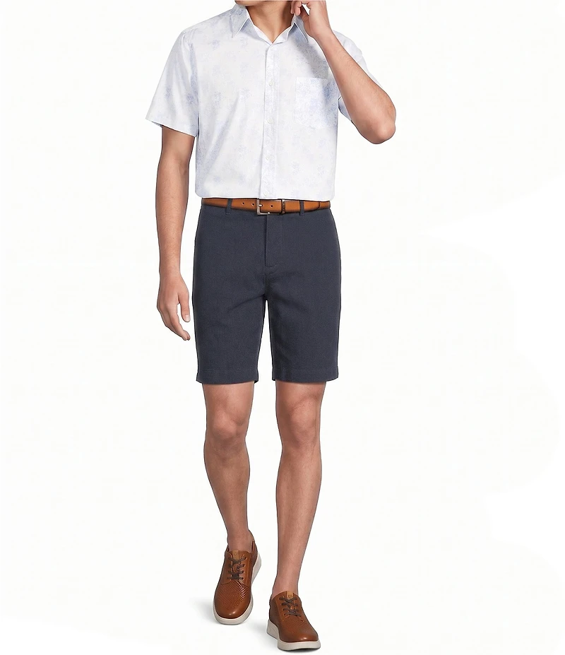 Cremieux Blue Label Poplin Scenic Print Short Sleeve Woven Shirt