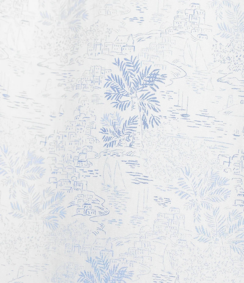 Cremieux Blue Label Poplin Scenic Print Short Sleeve Woven Shirt