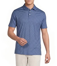 Cremieux Blue Label Printed Interlock Short Sleeve Polo Shirt