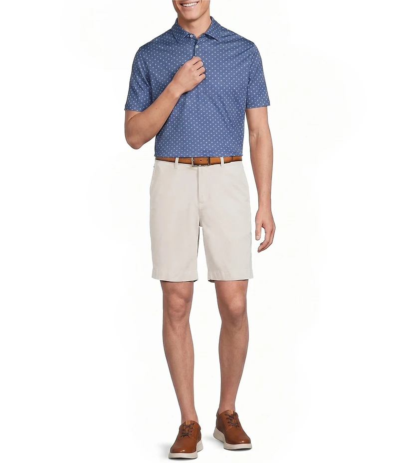 Cremieux Blue Label Printed Interlock Short Sleeve Polo Shirt
