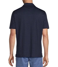 Cremieux Blue Label Printed Interlock Short Sleeve Polo Shirt