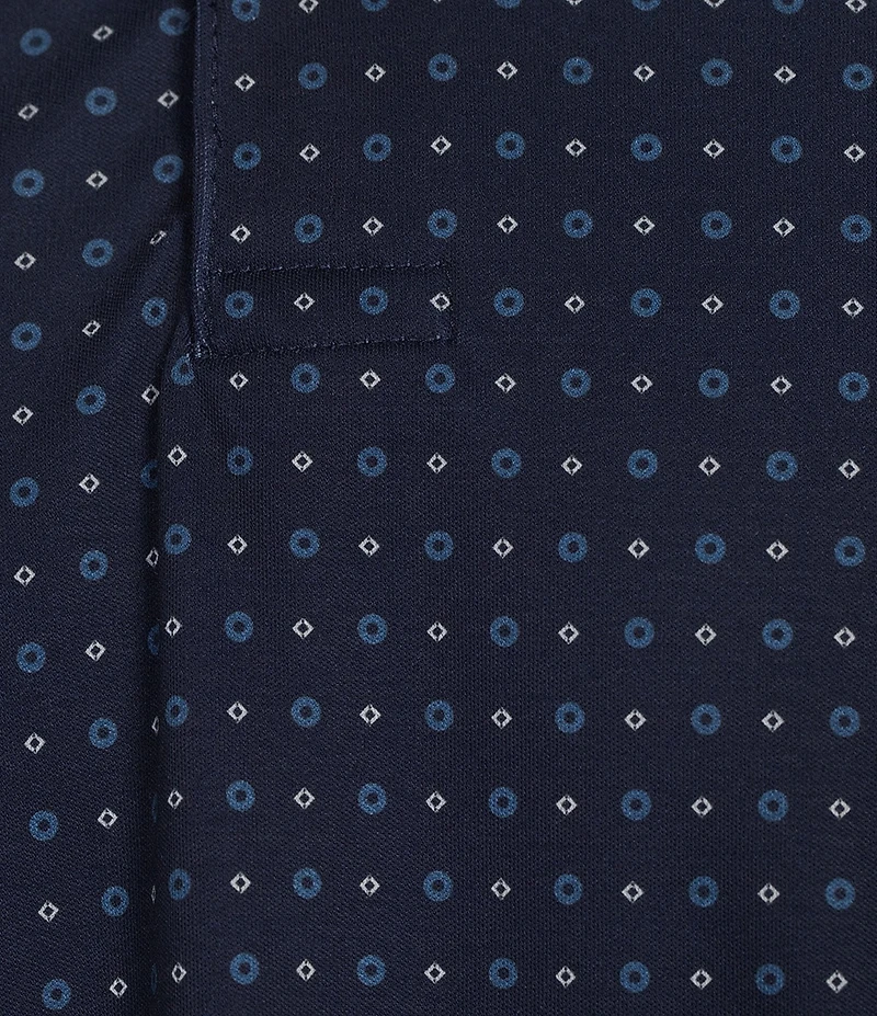 Cremieux Blue Label Printed Interlock Short Sleeve Polo Shirt