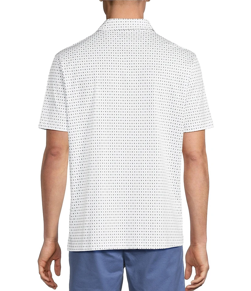 Cremieux Blue Label Printed Interlock Short Sleeve Polo Shirt