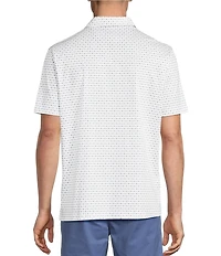 Cremieux Blue Label Printed Interlock Short Sleeve Polo Shirt