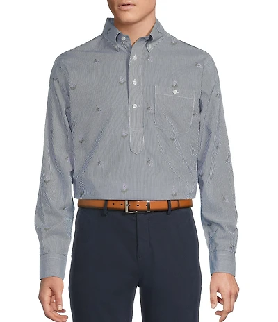 Cremieux Blue Label Provence Collection Floral Stripe Long Sleeve Woven Shirt